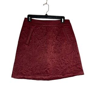 Anthropologie‎ Maeve Beatrice Quilted Mini Skirt Burgundy Red Size 6